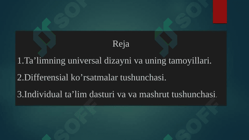 ta'limning universal dizayni va inklyuziv ta'limiy reja 2