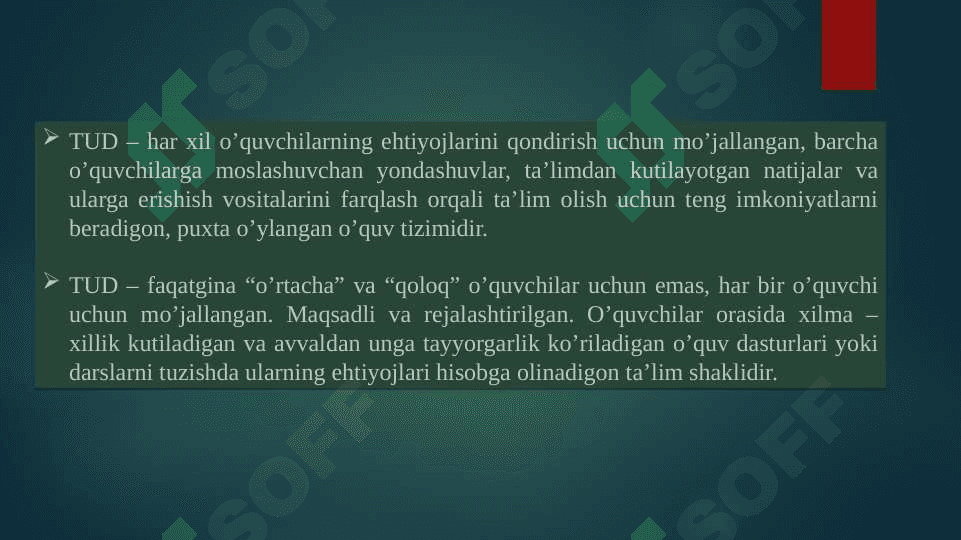 ta'limning universal dizayni va inklyuziv ta'limiy reja 6