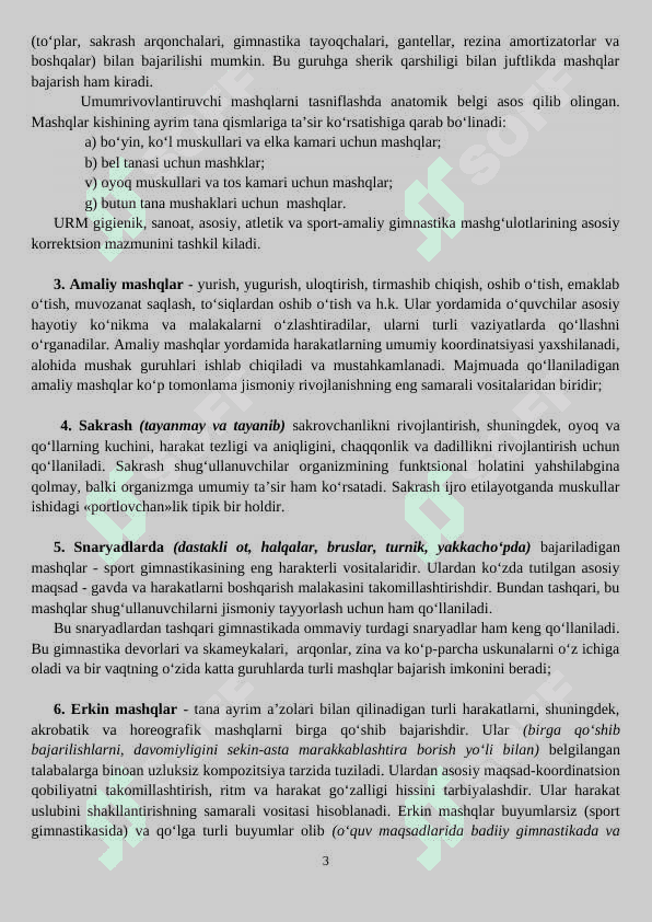 Gimnastikaning jismoniy tarbiya tizimidagi o’rni va  moddiy-texnik ta’minoti 3