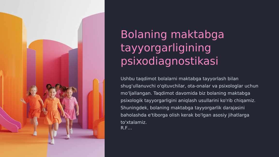 Bolaning maktabga tayyorgarligining psixodiagnostikasi 1