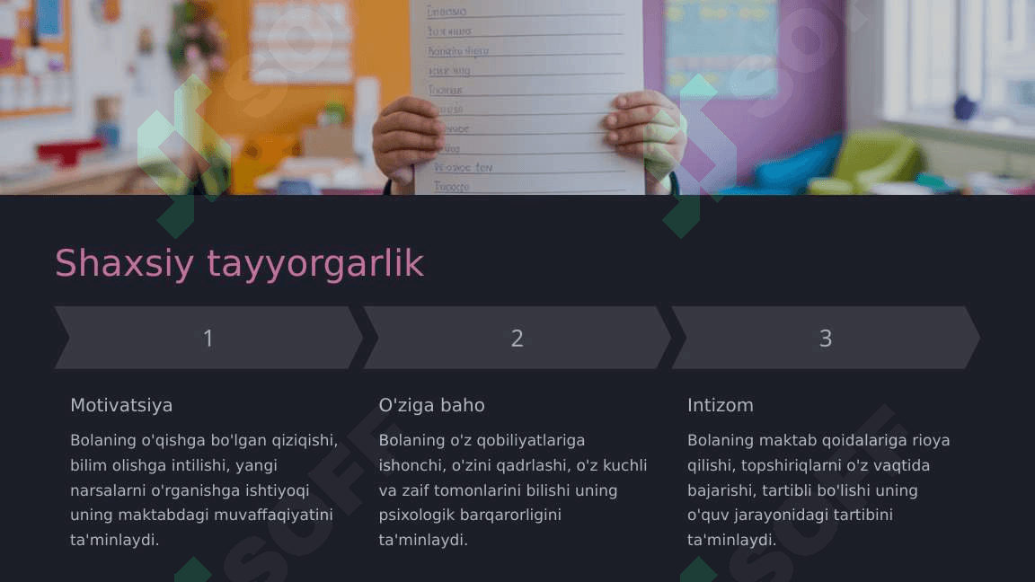 Bolaning maktabga tayyorgarligining psixodiagnostikasi 6