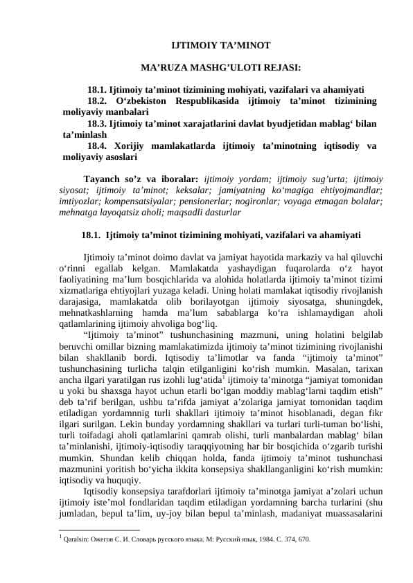 Ijtimoiy taminot 1