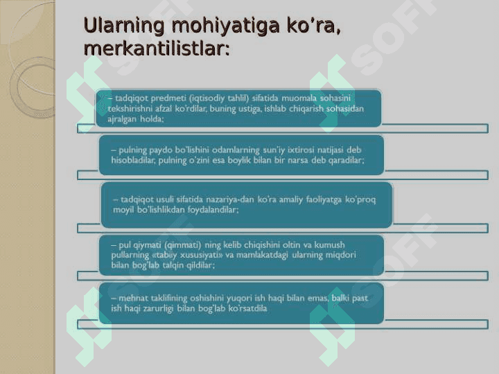 Transformatsiyalashuv davri. Merkantilizm 8