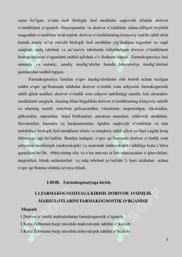 Farmakognoziya fanidan o'quv qo'llanma 5