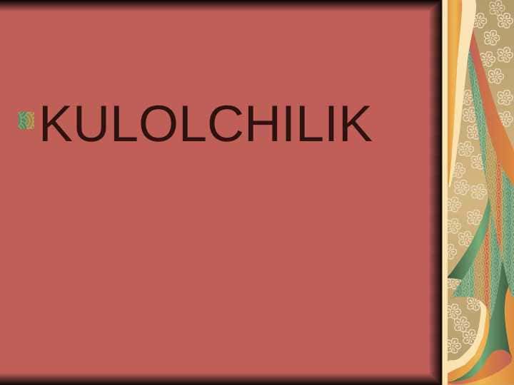 KULOLCHILIK