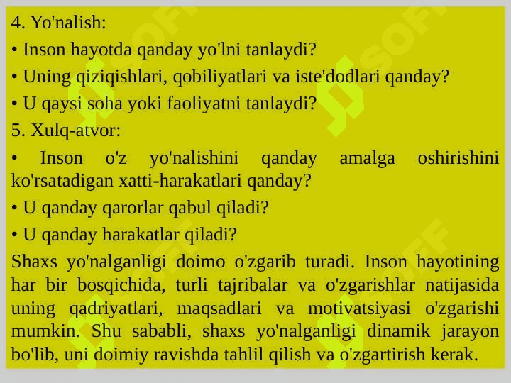 SHAXSNI YO‘NALGANLIGINI O‘RGANISH 5