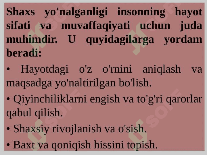 SHAXSNI YO‘NALGANLIGINI O‘RGANISH 6