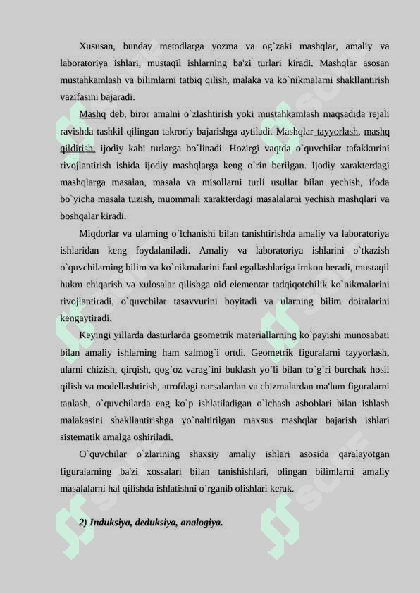 Boshlang`ich sinflarda matematika o`qitish metodlari va ularning kilassifikatsiyasi 6