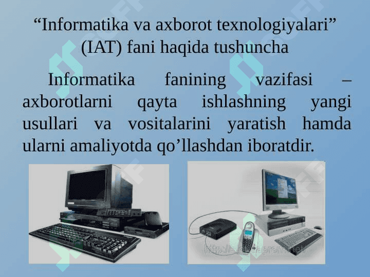 Informatika va axborot texnologiyalari” fanining predmeti, ob’ekti, metodi va boshqa fanlar bilan o’zaro a’loqadorligi 6