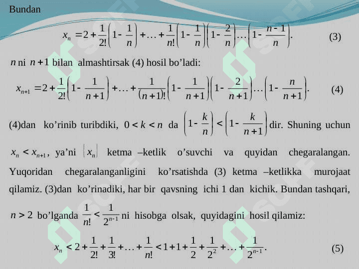 Ikkinchi ajoyib limit va e soni 3