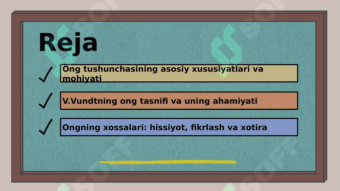 V.Vundt tomonidan o`rganilgan ong haqida tushuncha 2