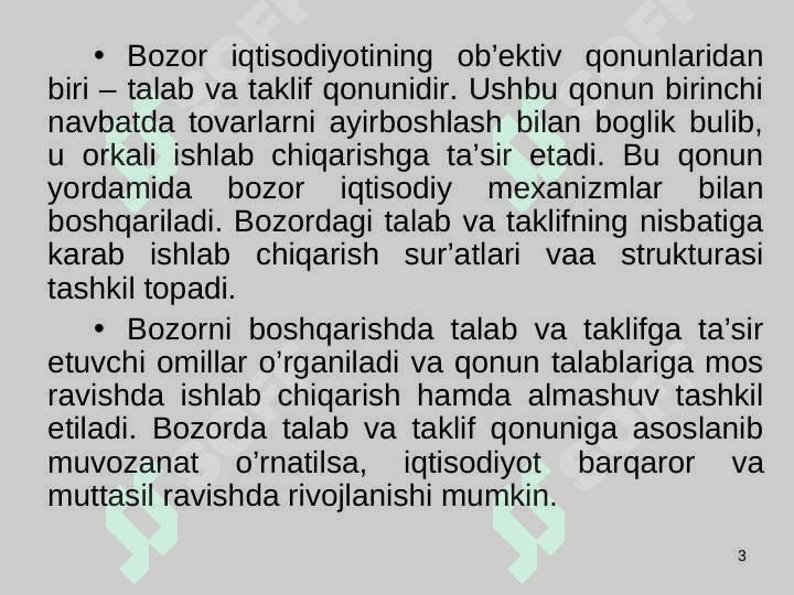 TALAB VA TAKLIF TAHLILI ASOSLARI 3