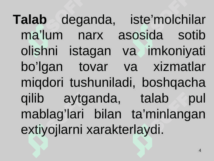 TALAB VA TAKLIF TAHLILI ASOSLARI 4