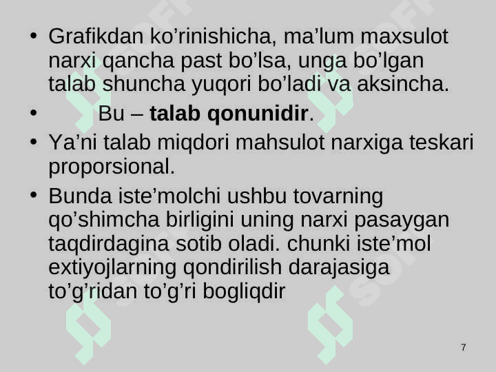 TALAB VA TAKLIF TAHLILI ASOSLARI 7
