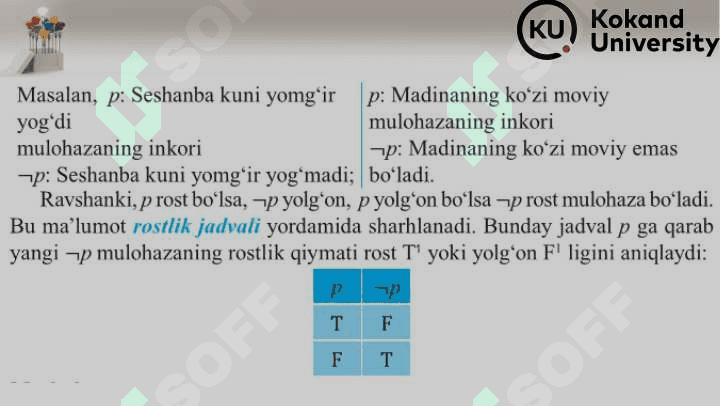 Matematik mantiq elementlari va formulalari 4