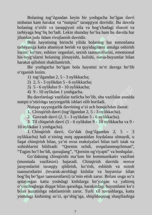 Maktabgacha ta’lim yo‘nalishi talabalari uchun uslubiy majmua 7