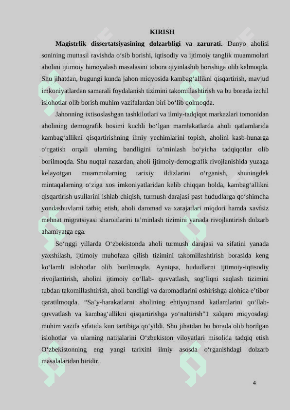 MUSTAQILLIK YILLARIDA AHOLI DEMOGRAFIYASIDAGI O’ZGARISHLARGA MIGRATSION JARAYONLARNING TA’SIRI (JANUBIY HUDUDLAR MISOLIDA) 4