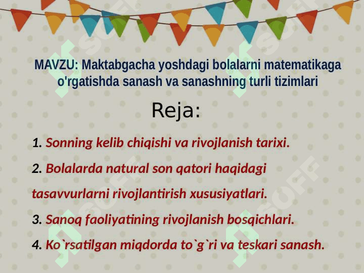 Maktabgacha yoshdagi bolalarni matematikaga o'rgatishda sanash va sanashning turli tizimlari 2