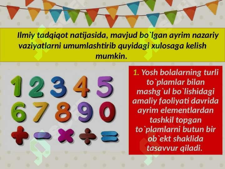 Maktabgacha yoshdagi bolalarni matematikaga o'rgatishda sanash va sanashning turli tizimlari 6