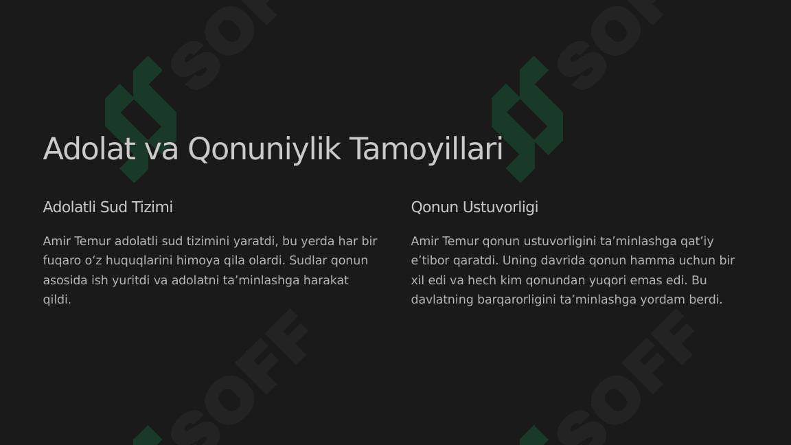 Amir Temurning markazlashgan davlatni yaratishi 8
