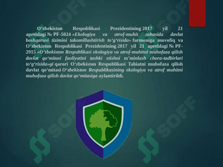EKOLOGIYA VA ATROF – MUHITNI MUHOFAZA QILISH 2
