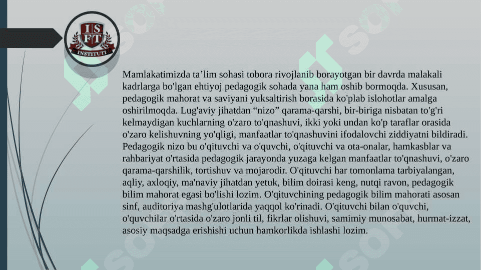 Slayd. Pedagogik nizolarni bartaraf etish texnologiyasi 3