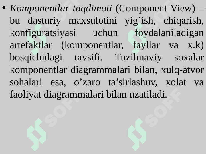UML – modellari va ularning taqdimoti 7