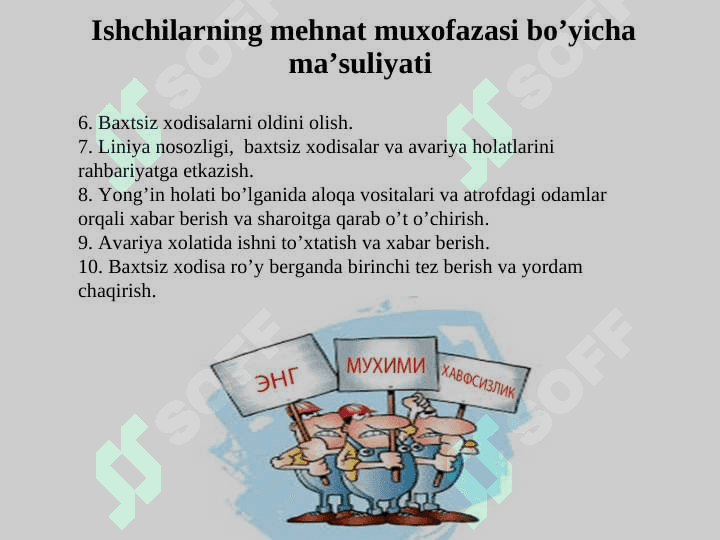 MEHNAT MUXOFAZASI, YONG’IN VA TEXNIKA XAVFSIZLIGI 4
