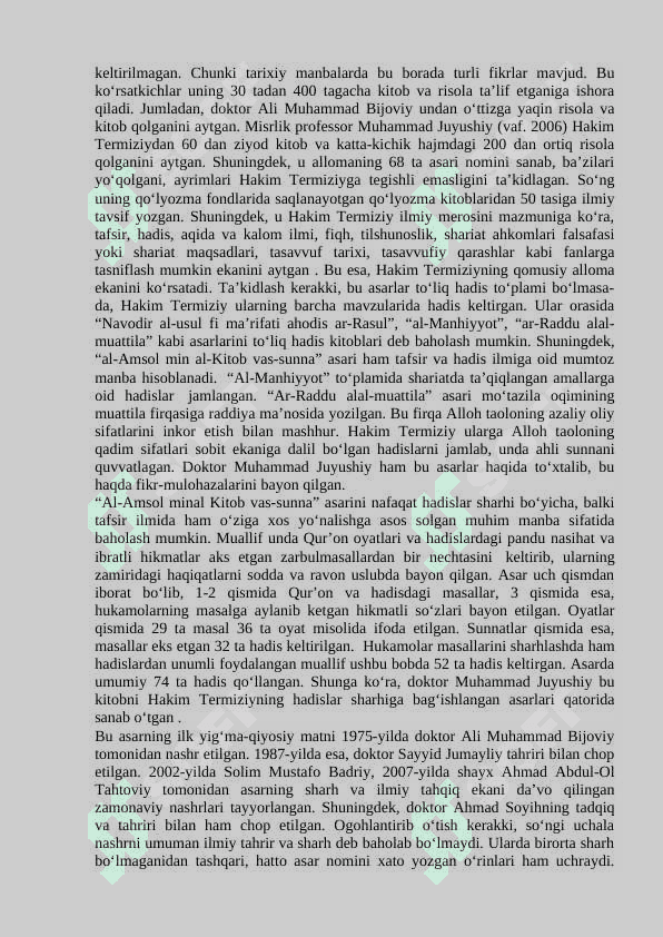 “Islomiy ilmlar rivojida Hakim at-Termiziy (760-869)ning oʻrni 2