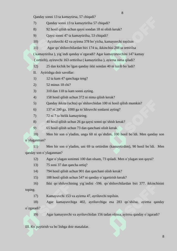 2-sinf oʻquvchilarida oʻgʻzaki va yozma hisoblashni shakllantirish metodlari 8