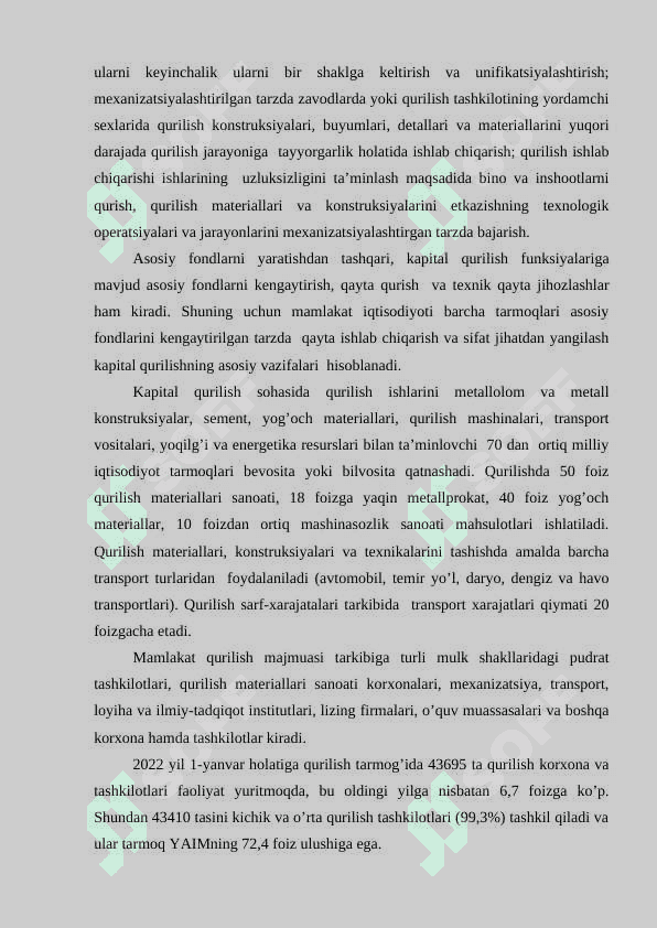 Qurilish – milliy iqtisodiyotning muhim tarmog'i sifatida 4