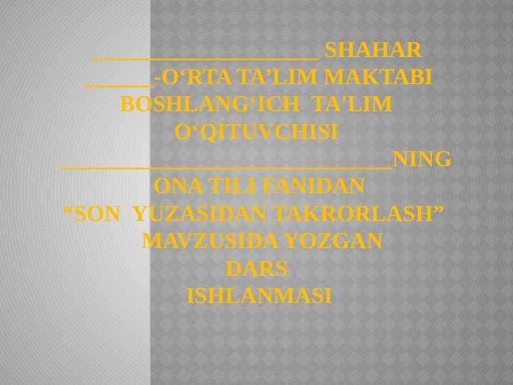 SON  YUZASIDAN TAKRORLASH 1