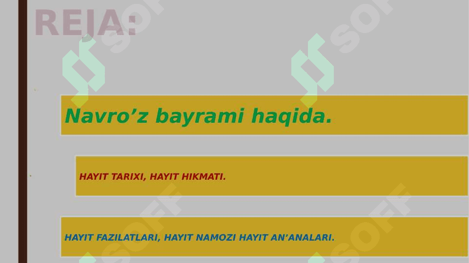 Navroz va hayitlar bilan bog’liq  qadriyatlar mazmuni va tarbiyaviy ahamiyati. 3