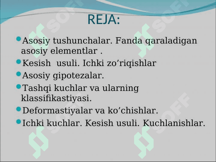 AMALIY MEXANIKA FANINING ASOSIY TUSHUNCHALARI 2