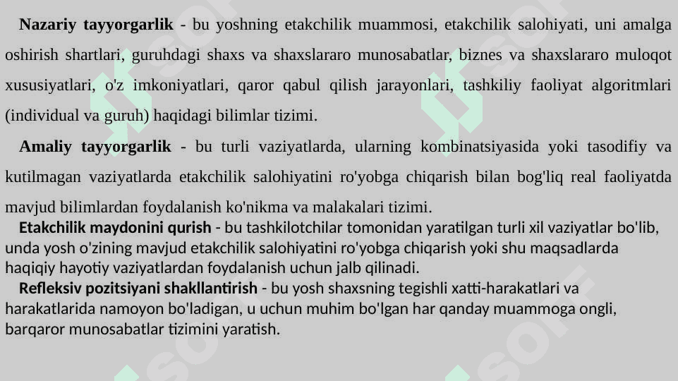 Lider va tashkilotchi yoshlarni ijtimoiy-pedagogik qo’llab-quvvatlash. 2 6