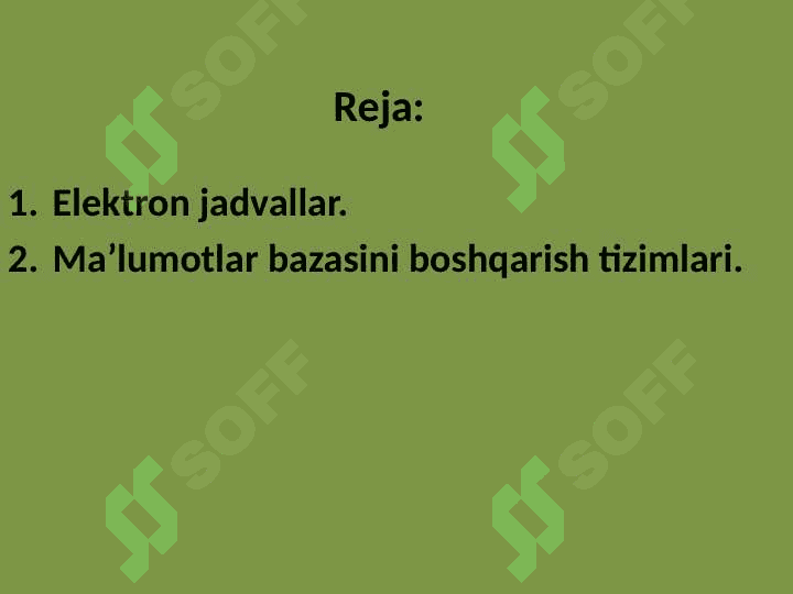 Ma’lumotlar bazalari. 2