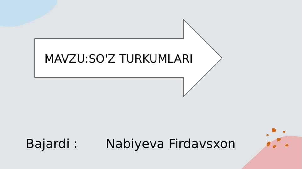 SO'Z TURKUMLARI