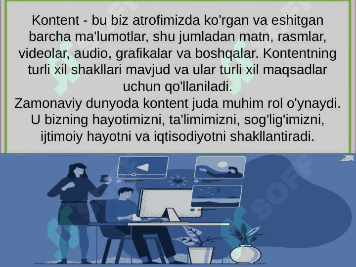 Kontentning turli ijtimoiy sohalarda qoʻllanilishi 3