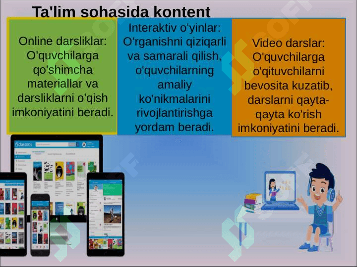 Kontentning turli ijtimoiy sohalarda qoʻllanilishi 4