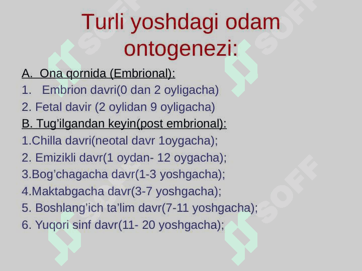 Yosh fiziologiyasi va gigienasi fanining predmeti, ob’ekti, tadqiqot usullari va vazifalari 5