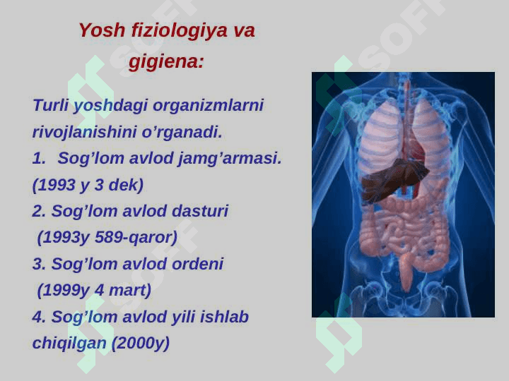 Yosh fiziologiyasi va gigienasi fanining predmeti, ob’ekti, tadqiqot usullari va vazifalari 6