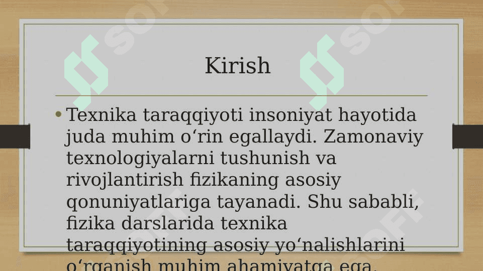 Fizika darslarida texnika taraqqiyotining asosiy yo‘nalishlarini o‘rganish 2