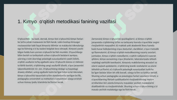 Kimyo  o‘qitish metodikasining nazariyasoslari fanining rivojlanish tarixi. 3