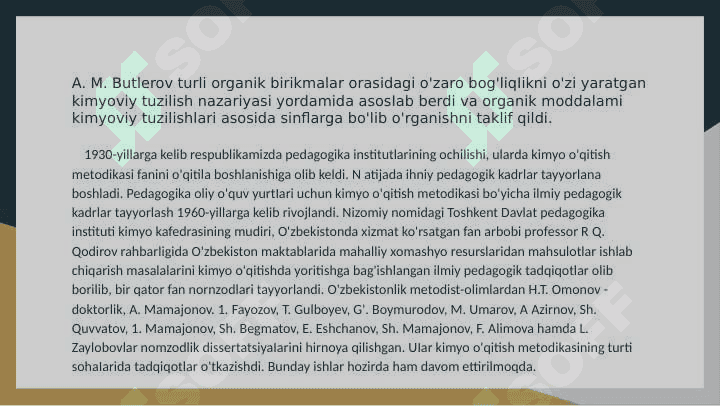 Kimyo  o‘qitish metodikasining nazariyasoslari fanining rivojlanish tarixi. 7
