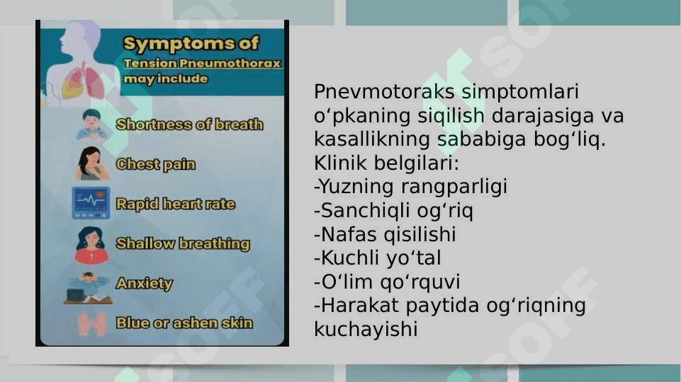 Pnevmatoraks klinika diagnostika davolash slayd 16list 7