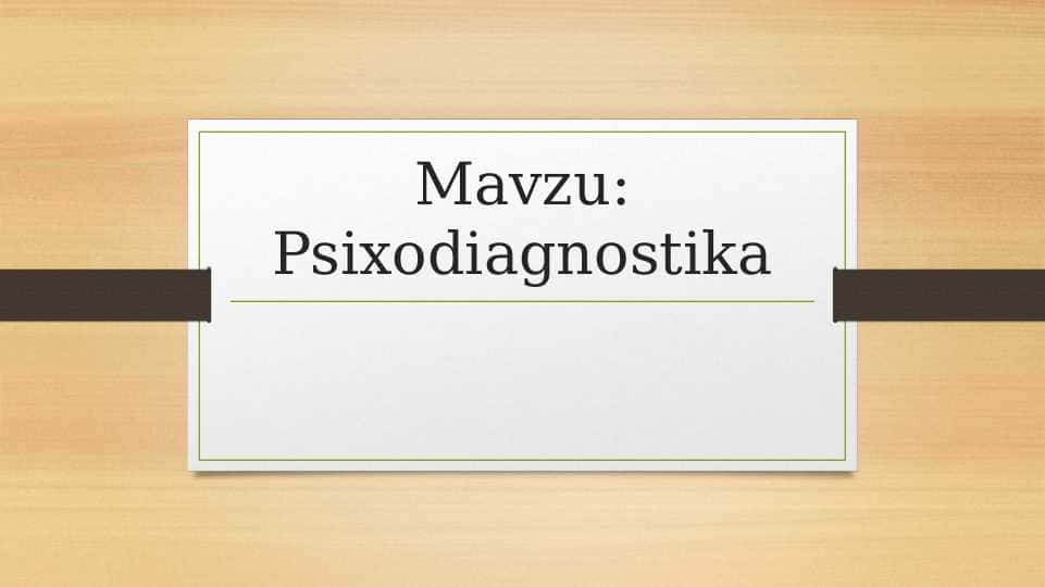 Psixodiagnostika 1