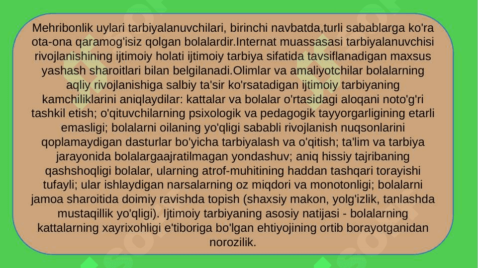 Slayt.Oʻzbekistonda mehribonlik uylarida olib boriladigan ijtimoiy faoliyat 5