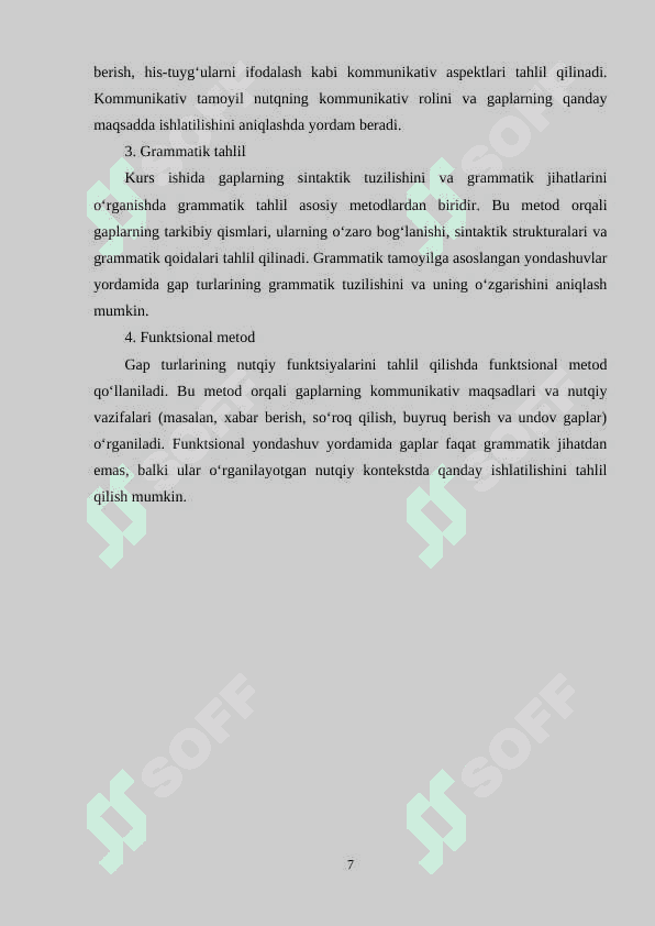 Gapning ifoda maqsadiga ko'ra turlari. mavzusida kurs ishi 7