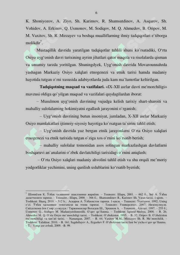 IX–XII ASRLARDA O’RTA OSIYO ME’MORCHILIK  SAN’ATI: AN’ANALARI VA UNI O’ZIGA XOS  XUSUSIYATLARI” 6