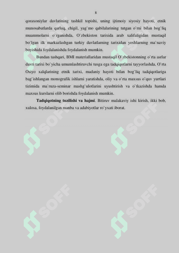 IX–XII ASRLARDA O’RTA OSIYO ME’MORCHILIK  SAN’ATI: AN’ANALARI VA UNI O’ZIGA XOS  XUSUSIYATLARI” 8